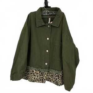 Leo & Nicole Green Cotton Military Jacket | Women’s Size L
